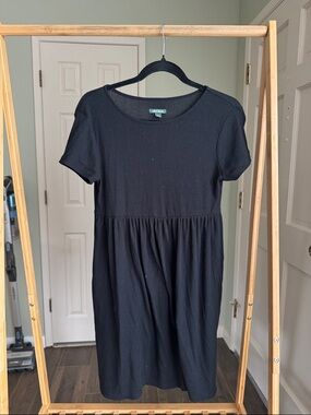 Universal Thread Black Short Sleeve Ribbed Babydoll Dress